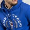 Mise au Green Sweat | Sweat A Capuche Unie Blason Le Soleil Se Leve A L'Est Bleu Cobalt