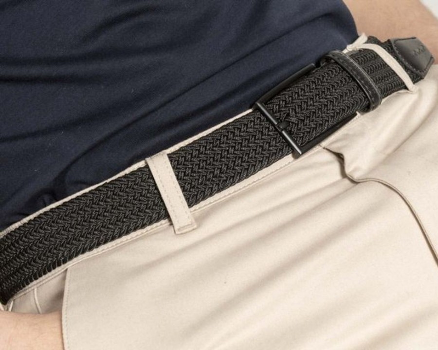 Mise au Green Ceinture & Bretelles | Ceinture Tressee Unie A Boucle Noir