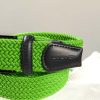 Mise au Green Ceinture & Bretelles | Ceinture Tressee Unie A Boucle Vert Anglais