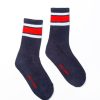 Mise au Green Chaussettes | Chaussettes Tennis Rayees Rouge