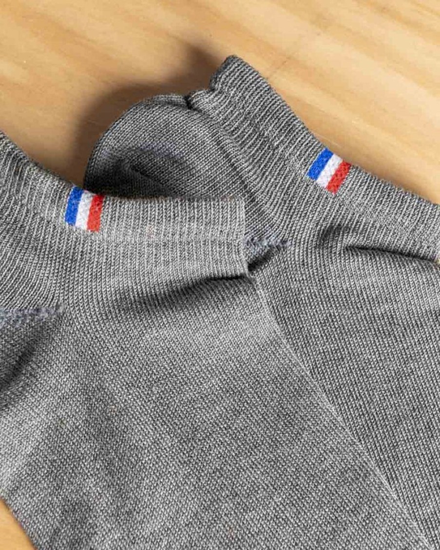 Mise au Green Chaussettes | Chaussettes Courtes Invisibles Unies Gris Clair