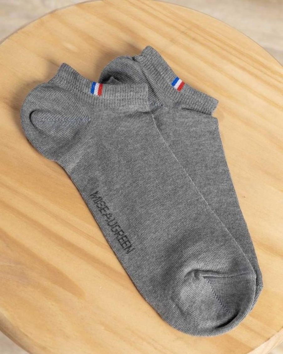 Mise au Green Chaussettes | Chaussettes Courtes Invisibles Unies Gris Clair