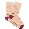 Mise au Green Chaussettes | Chaussettes Jacquard Motifs Petites Vaches Beige