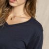 Mise au Green Pull & Cardigan | Pull Encolure En V Bleu Marine