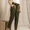 Mise au Green Pantalon & Jean | Pantalon Paperbag Kaki Fonce