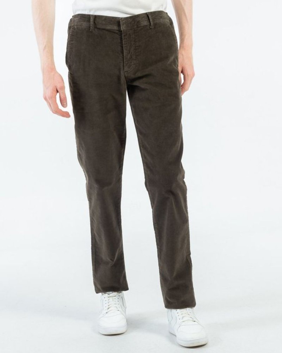 Mise au Green Pantalon & Jean | Pantalon Chino Modern Fit Velours Ceinture Elastiquee Kaki