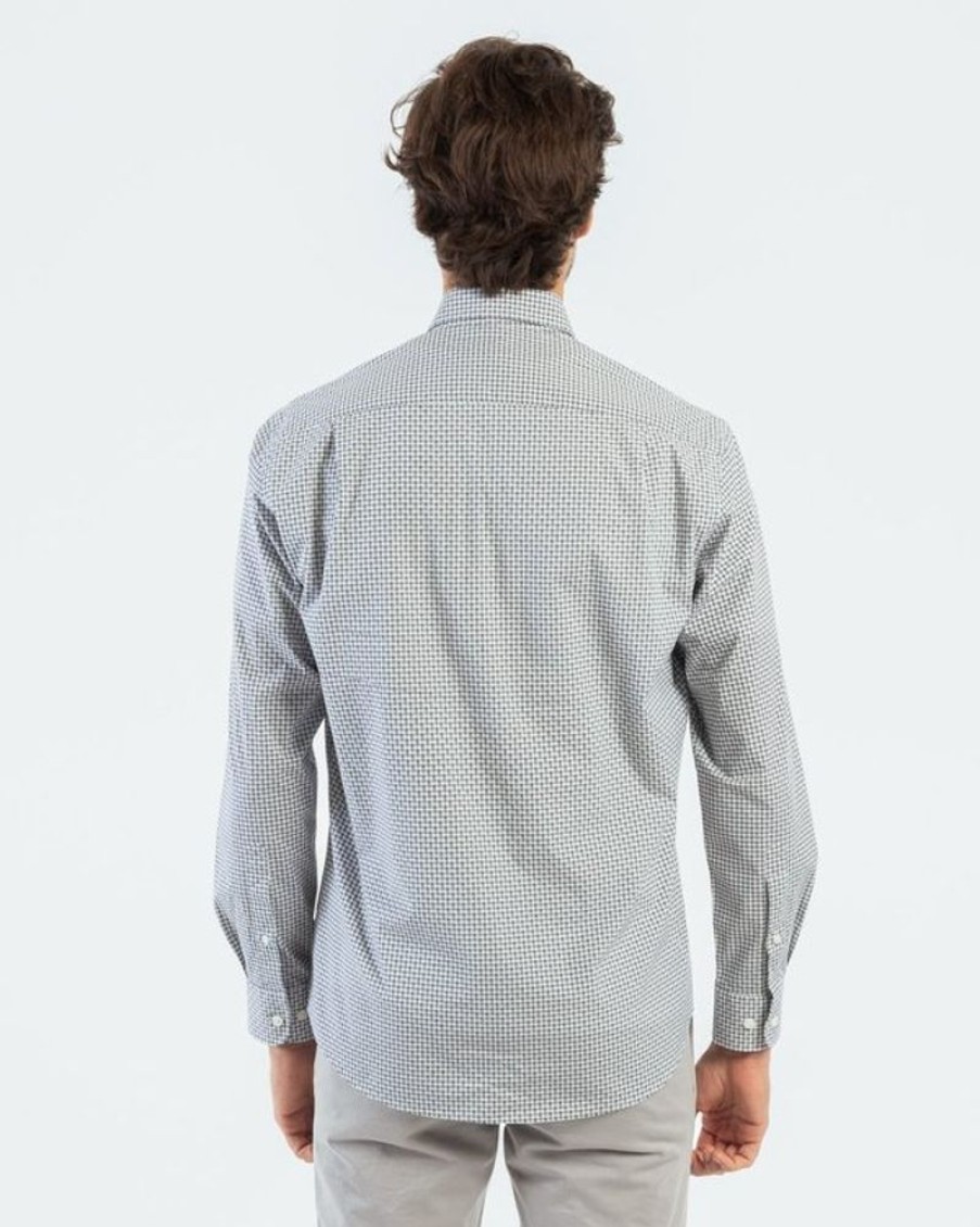 Mise au Green Chemise | Chemise A Micro-Motifs Gris Clair