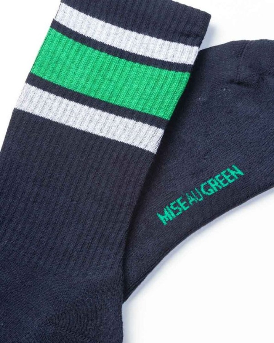 Mise au Green Chaussettes | Chaussettes Tennis Rayees Vert