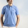 Mise au Green Polo | Polo Pique Uni Bords Cotes Contrastes 100% Coton Lavande