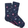 Mise au Green Chaussettes | Chaussettes Jacquard De Noel En Coton Bleu Marine