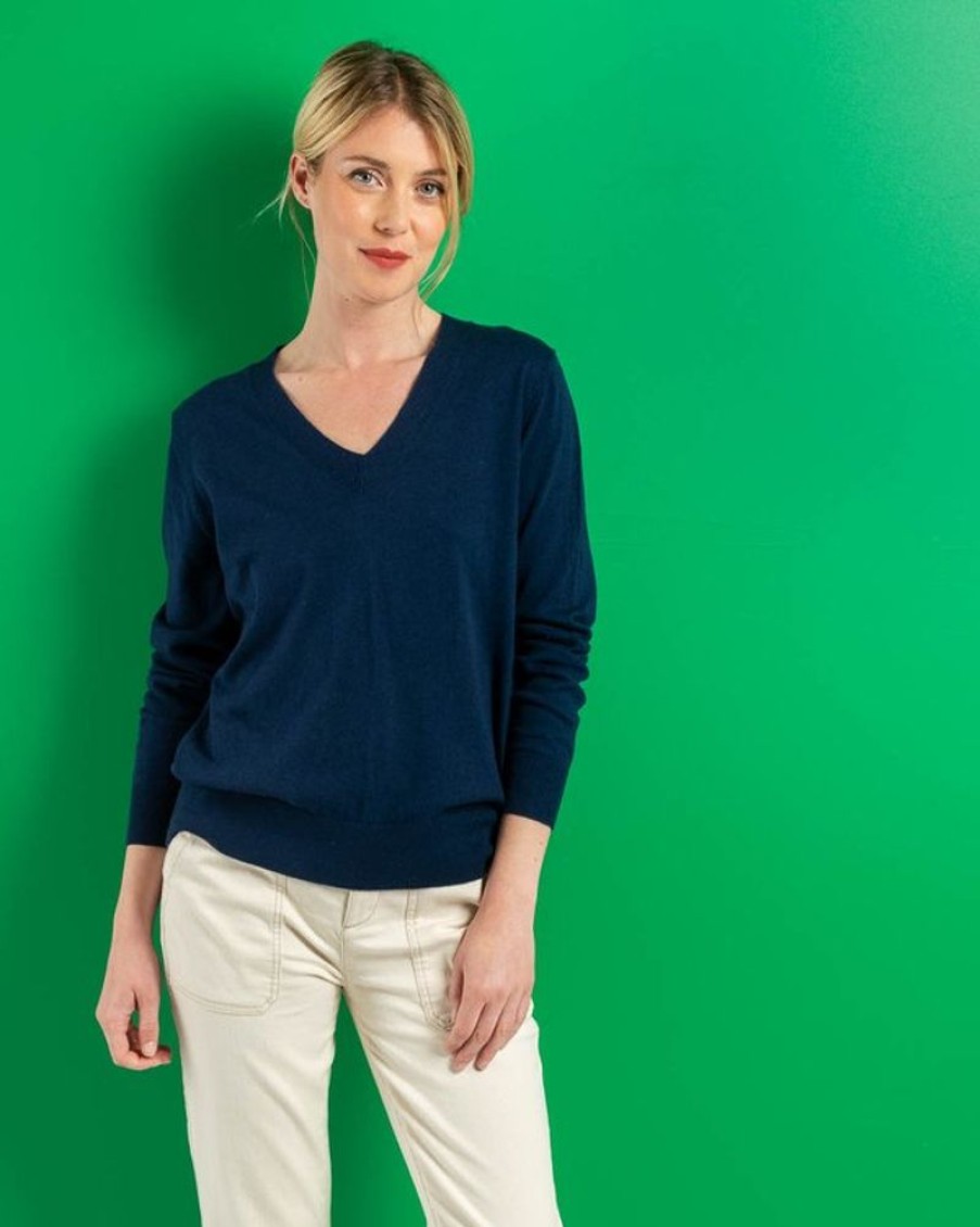 Mise au Green Pull & Cardigan | Pull Amelie Bleu Marine