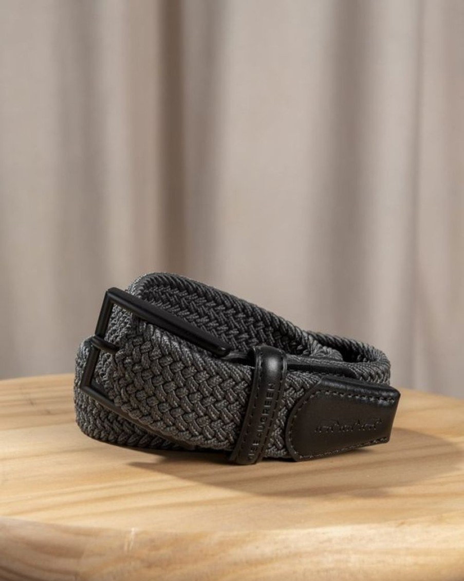 Mise au Green Ceinture & Bretelles | Ceinture Tressee Unie A Boucle Gris Clair