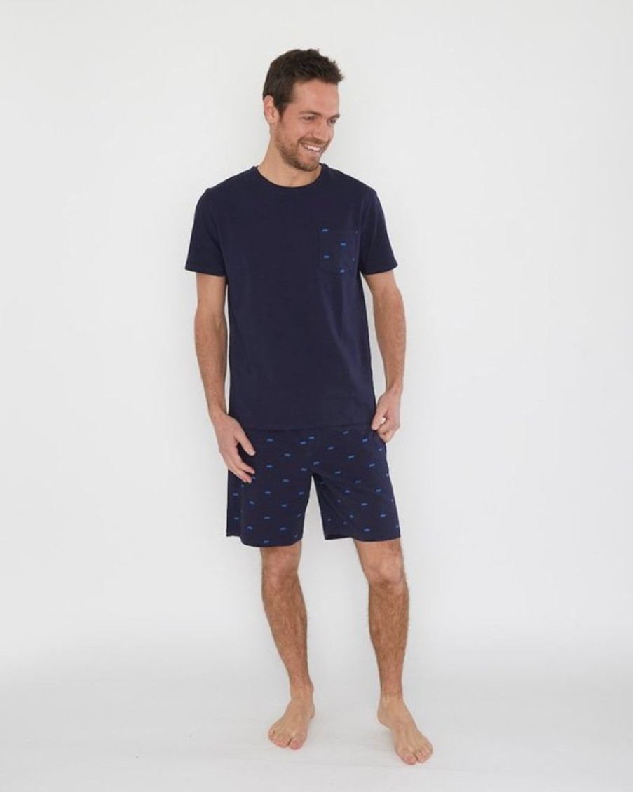 Mise au Green Sous-Vetements & Homewear | Pyjashort Imprime Petites Vaches Bleu Marine