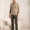 Mise au Green Pantalon & Jean | Pantalon Chino Lucas Uni Taille Elastique En Coton Kaki