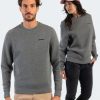 Mise au Green Sweat | Sweat Uni Louis Broderie 3 Vaches 85% Coton Gris Chine Gris Chin00C9