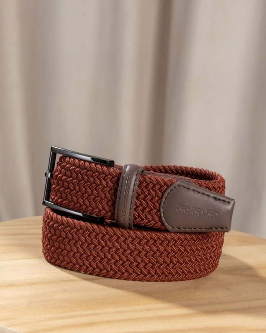 Mise au Green Ceinture & Bretelles | Ceinture Tressee Unie A Boucle Rouille