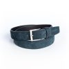 Mise au Green Ceinture & Bretelles | Ceinture Unie A Boucle 100% Cuir Indigo