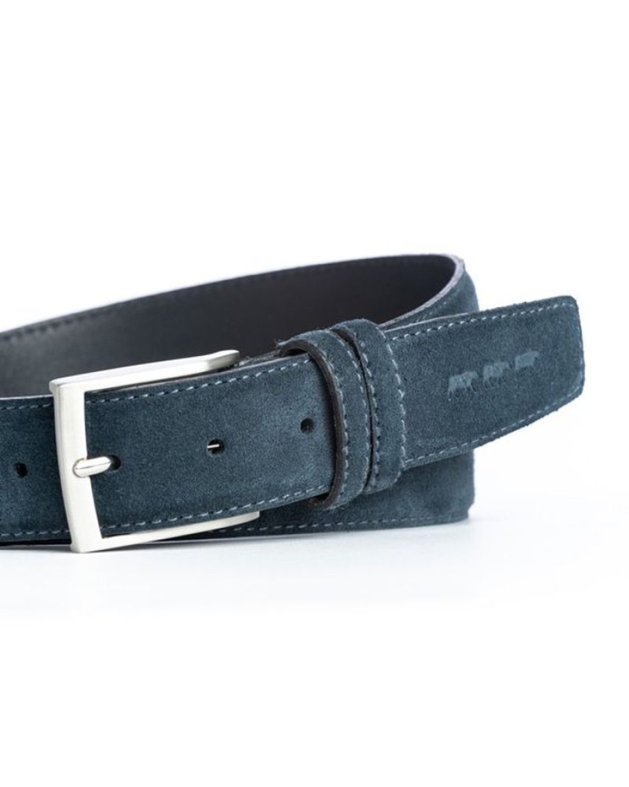 Mise au Green Ceinture & Bretelles | Ceinture Unie A Boucle 100% Cuir Indigo