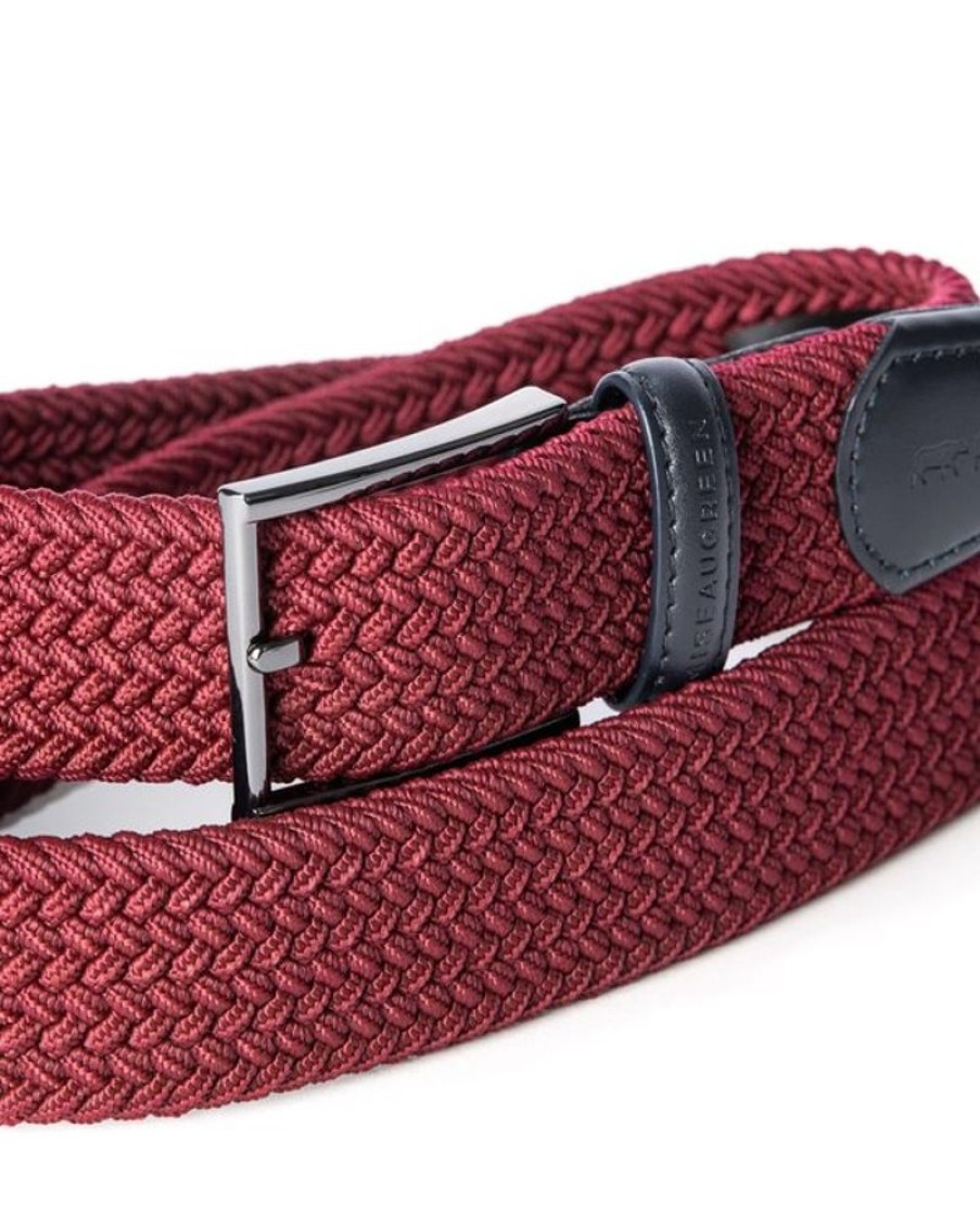 Mise au Green Ceinture & Bretelles | Ceinture Tressee Unie A Boucle Bordeaux