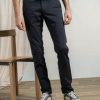 Mise au Green Pantalon & Jean | Pantalon Chino Lucas Uni Taille Elastique En Coton Bleu Marine