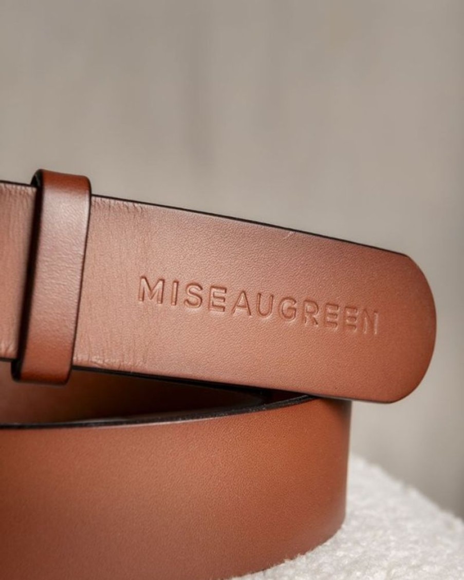 Mise au Green Ceinture | Ceinture Signature Avec Boucle Travaillee Marron