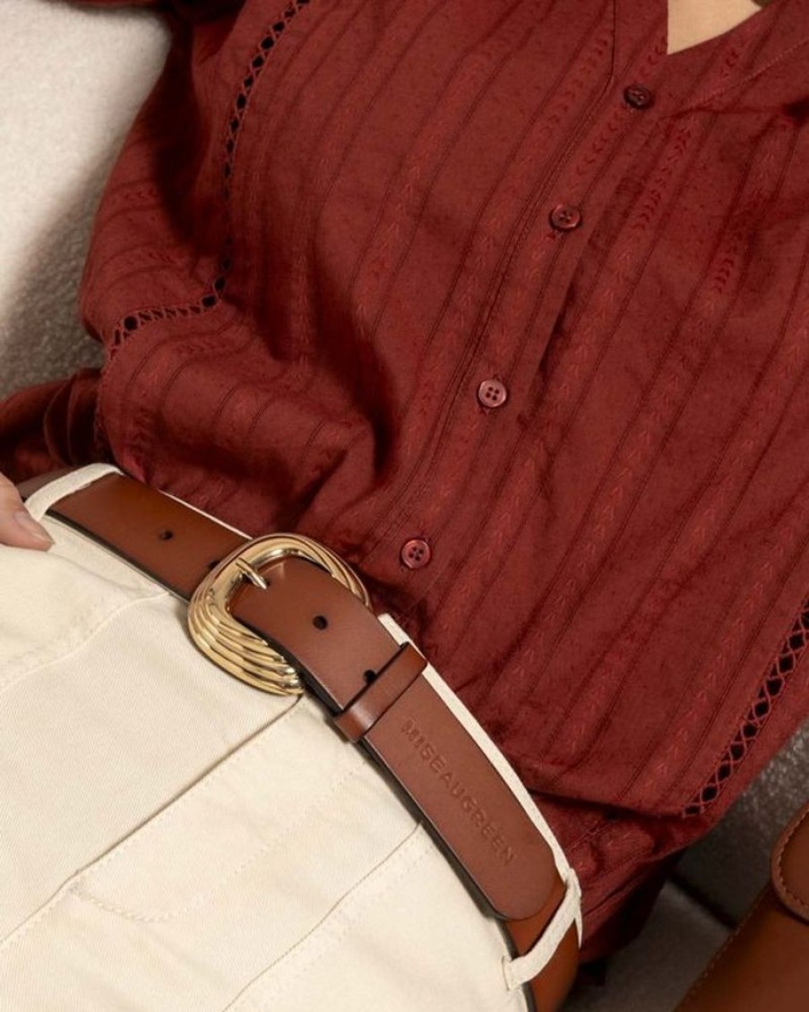 Mise au Green Ceinture | Ceinture Signature Avec Boucle Travaillee Marron