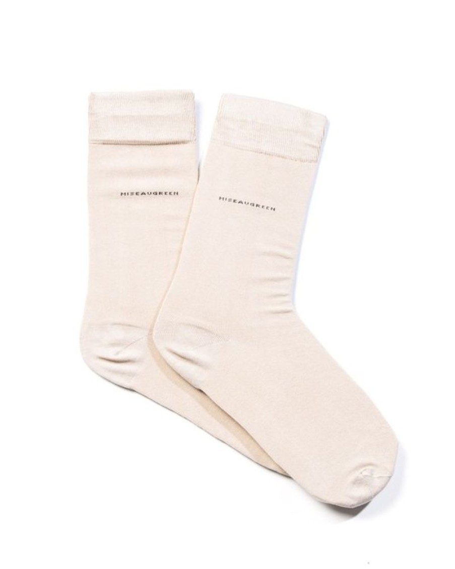 Mise au Green Chaussettes | Chaussettes Unies Bambou Beige