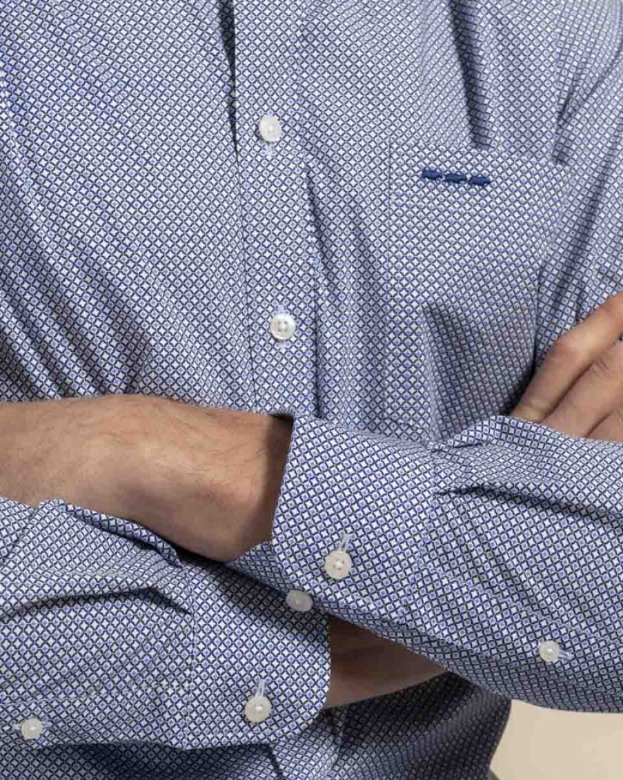 Mise au Green Chemise | Chemise Imprimee Bleu Marine