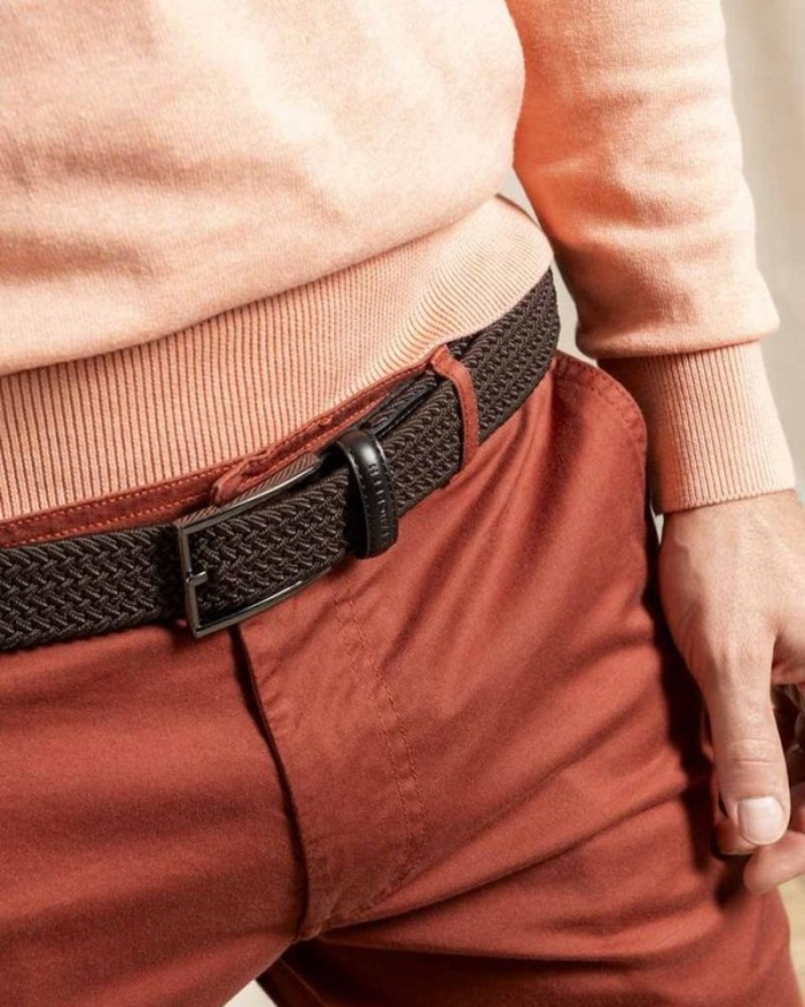 Mise au Green Ceinture & Bretelles | Ceinture Tressee Unie A Boucle Brun