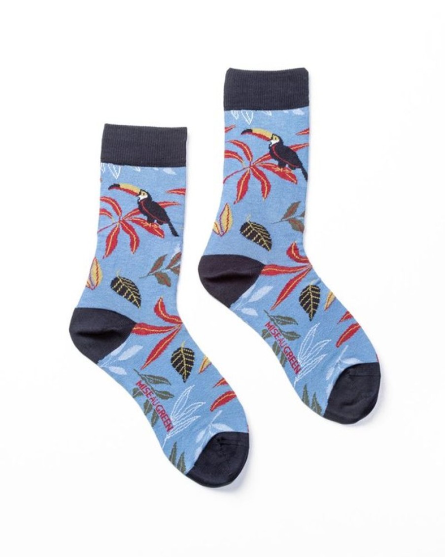 Mise au Green Chaussettes | Chaussettes Motif Tropical Pelicans Bleu