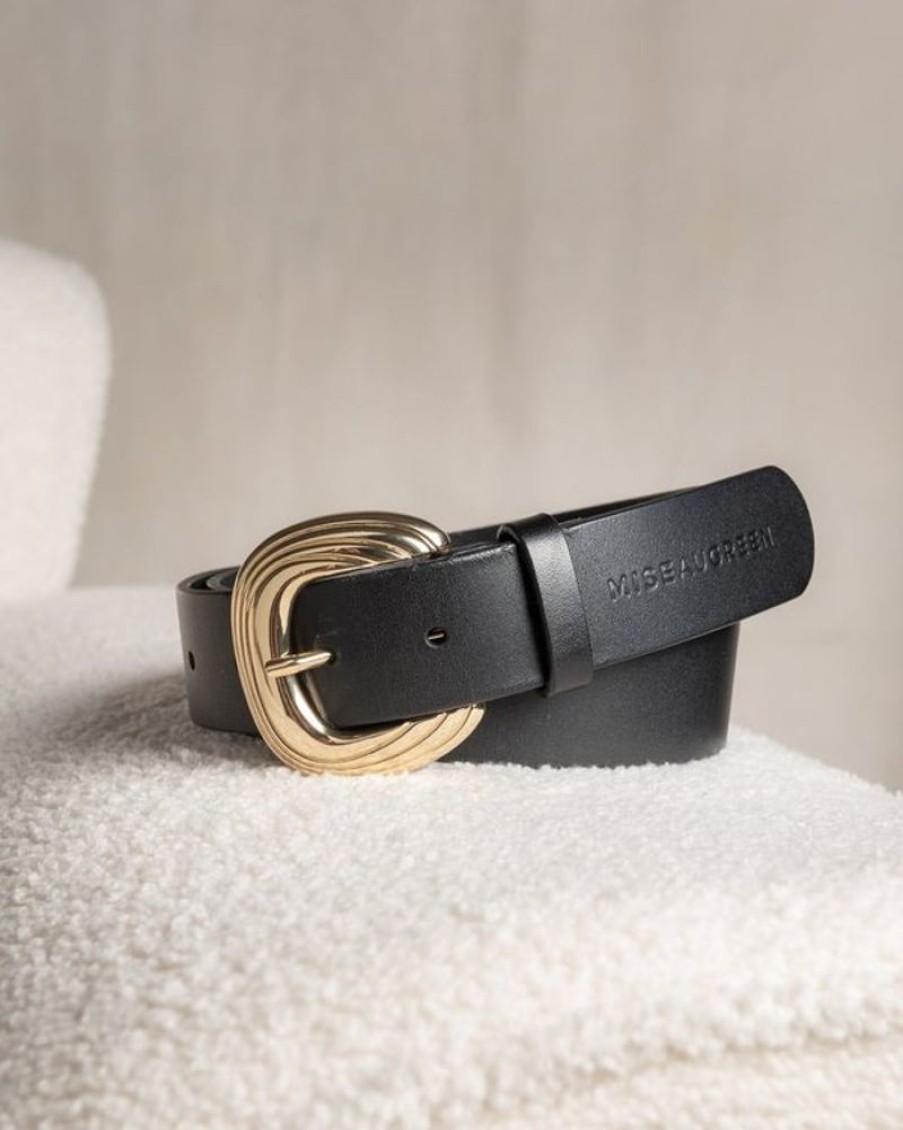 Mise au Green Ceinture | Ceinture Signature Avec Boucle Travaillee Noir