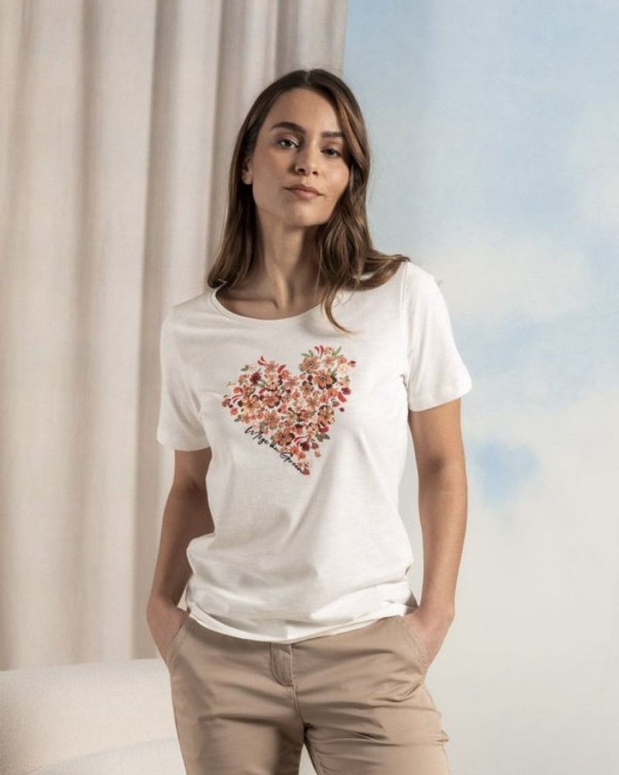 Mise au Green T-Shirt | T-Shirt Coeur Imprime Exclusif Blanc