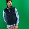 Mise au Green Blouson & Doudoune & Parka | Gilet Polaire Zippe Sans Manches Patch Tricolore Bleu Marine