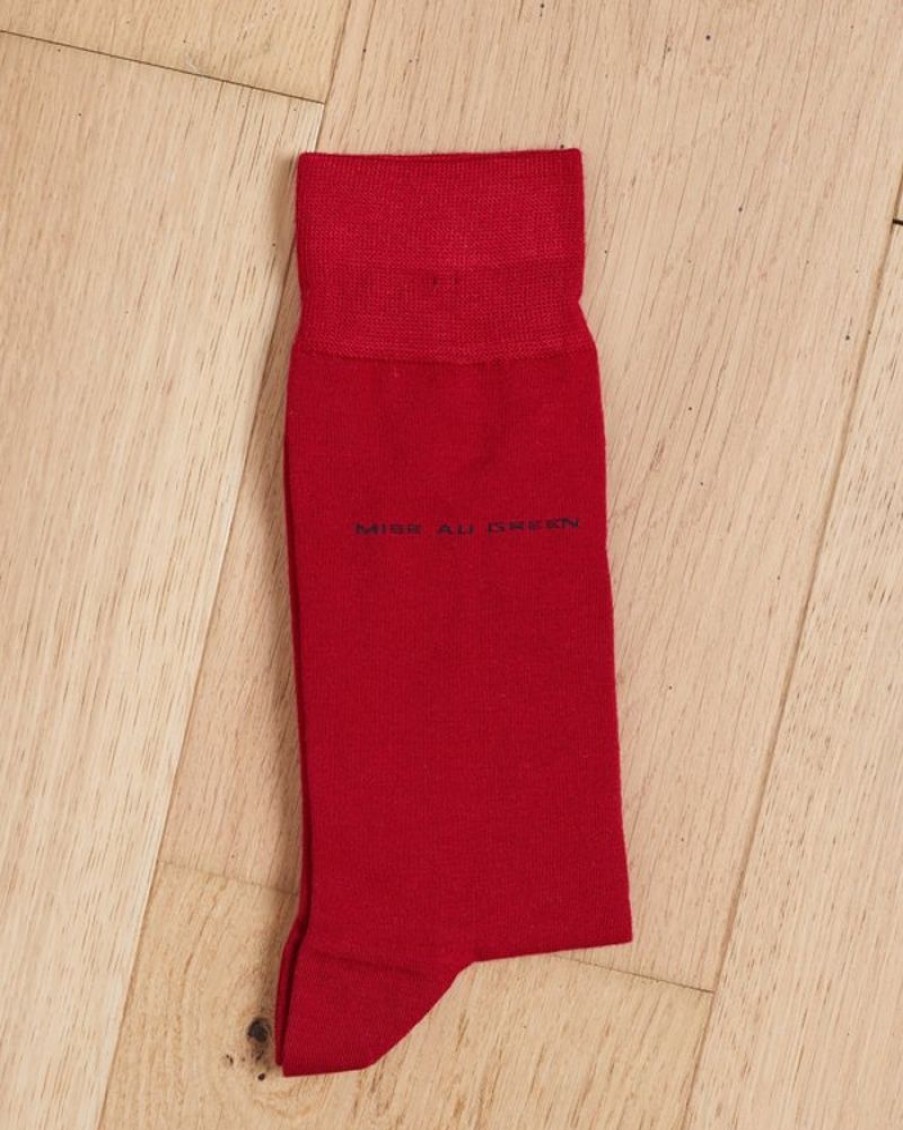 Mise au Green Chaussettes | Chaussettes Unies Bambou Rouge