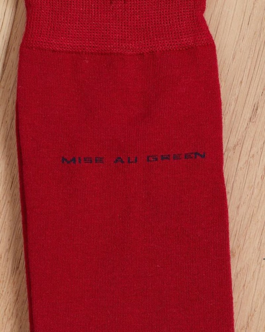 Mise au Green Chaussettes | Chaussettes Unies Bambou Rouge