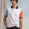 Mise au Green Polo | Polo Effet Color Block Manches Courtes En Coton Orange