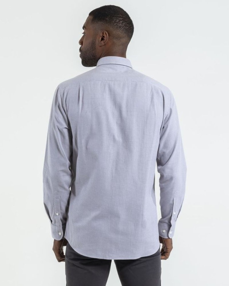 Mise au Green Chemise | Chemise Regular Fit Manches Longues A Carreaux En Coton Carreaux Gris