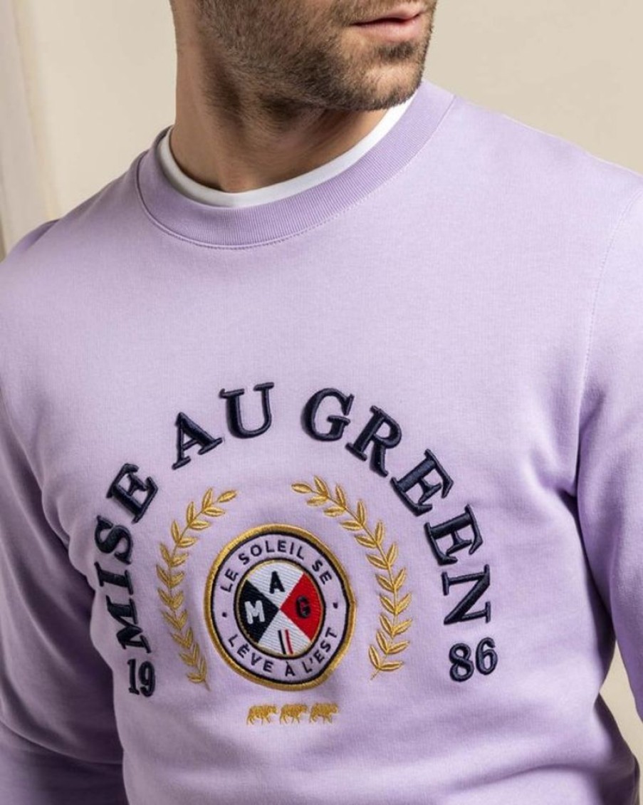 Mise au Green Sweat | Sweat Unie Blason Le Soleil Se Leve A L'Est Parme