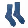 Mise au Green Chaussettes | Chaussettes Unies Broderie 3 Vaches Indigo