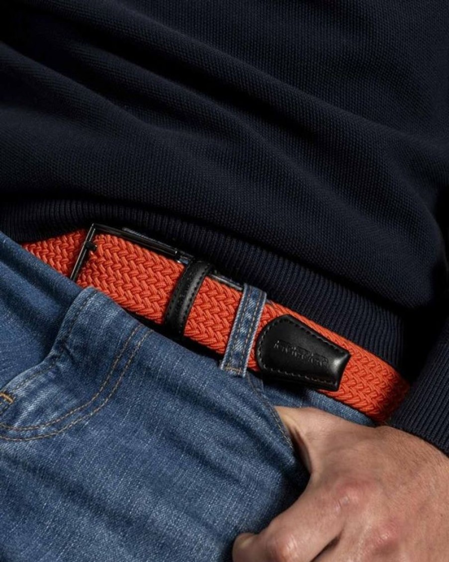 Mise au Green Ceinture & Bretelles | Ceinture Tressee Unie A Boucle Orange